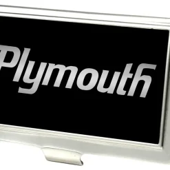 Business Card Holder - SMALL - PLYMOUTH Text Logo FCG Black Silver Fade