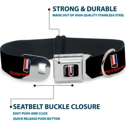 Camaro Badge Full Color Seatbelt Buckle Collar - CAMARO Badge Logo REPEAT