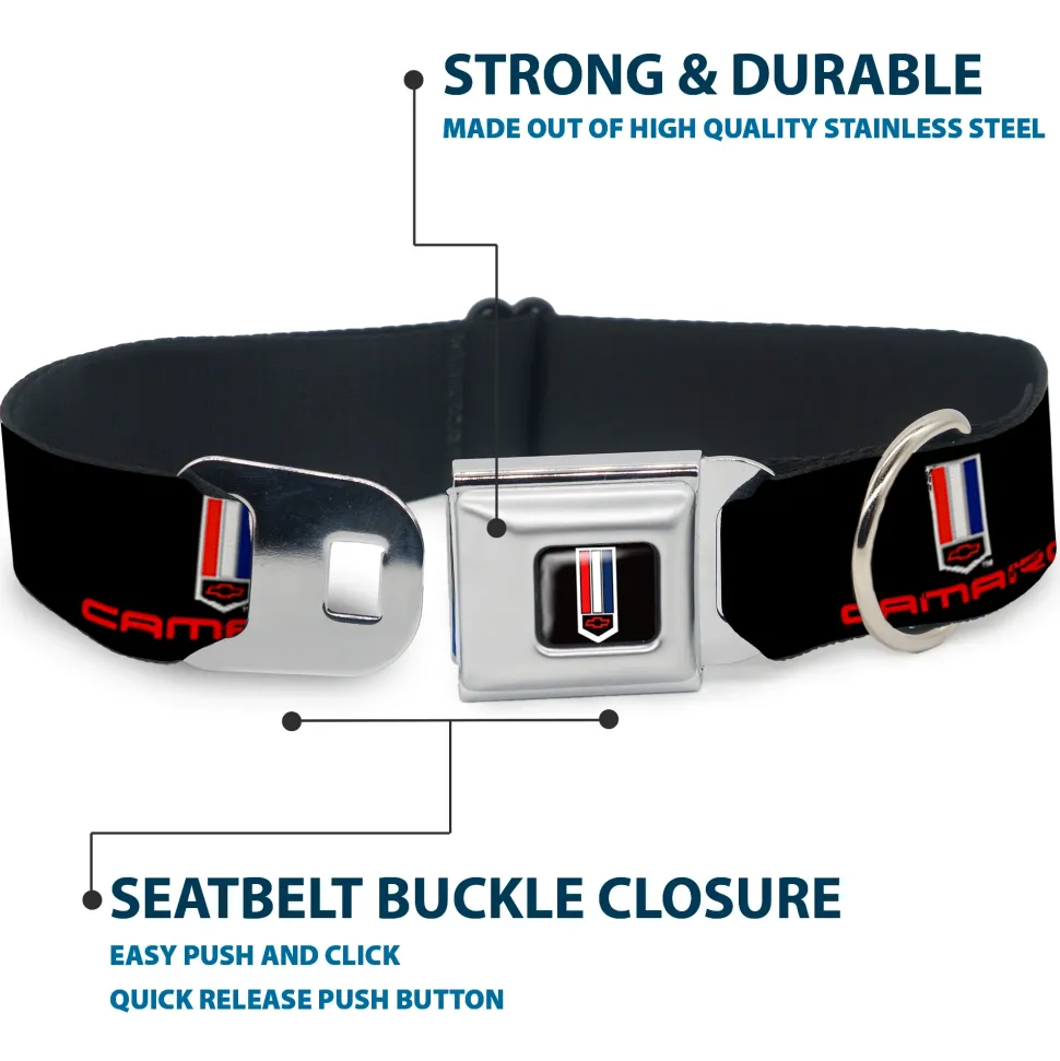 Camaro Badge Full Color Seatbelt Buckle Collar - CAMARO Badge Logo REPEAT