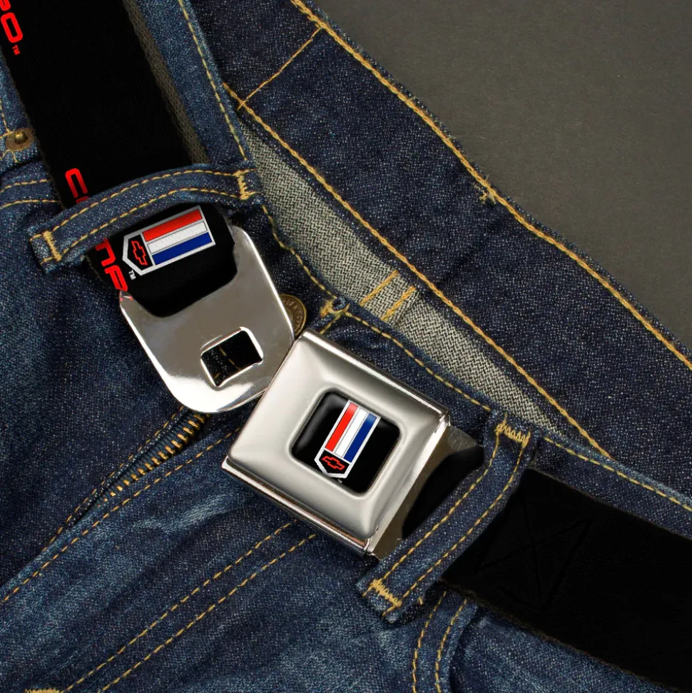 Camaro Badge Full Color Seatbelt Belt - CAMARO Badge Logo REPEAT Webbing