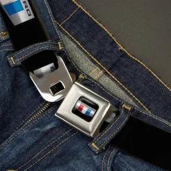 CAMARO Six Badge Full Color Black Silver Red White Blue Seatbelt Belt - CAMARO Six Badge Black/Silver/Red/White/Blue Webbing