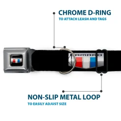 CAMARO Six Badge Full Color Black Silver Red White Blue Seatbelt Buckle Collar - CAMARO Six Badge Black/Silver/Red/White/Blue