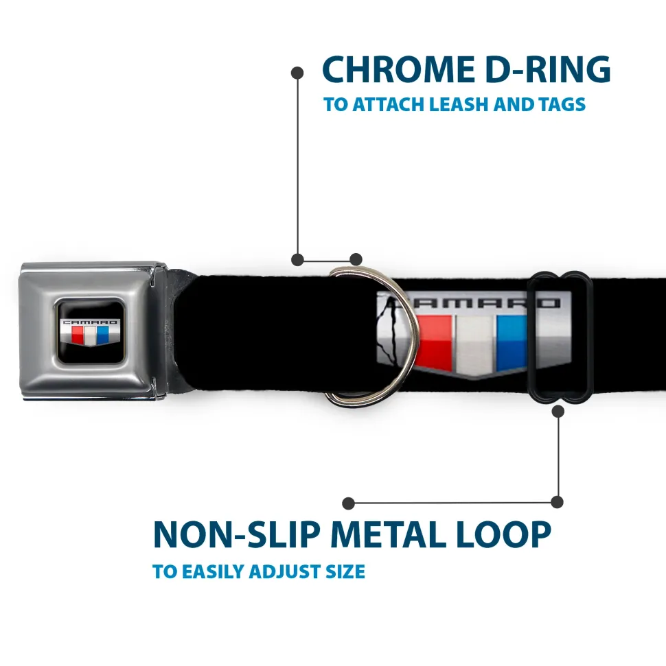 CAMARO Six Badge Full Color Black Silver Red White Blue Seatbelt Buckle Collar - CAMARO Six Badge Black/Silver/Red/White/Blue