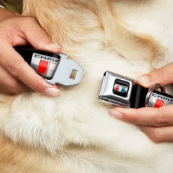 CAMARO Six Badge Full Color Black Silver Red White Blue Seatbelt Buckle Collar - CAMARO Six Badge Black/Silver/Red/White/Blue