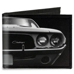 Canvas Bi-Fold Wallet - 1976 Challenger Black & White