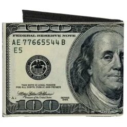 Canvas Bi-Fold Wallet - 100 Dollar Bills