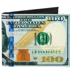 Canvas Bi-Fold Wallet - 100 Dollar Bill Series 2009