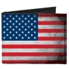 Canvas Bi-Fold Wallet - American Flag Distressed