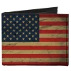 Canvas Bi-Fold Wallet - American Flag Weathered