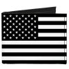 Canvas Bi-Fold Wallet - American Flag Black White