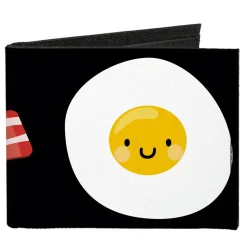 Canvas Bi-Fold Wallet - Bacon & Eggs Black