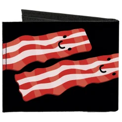 Canvas Bi-Fold Wallet - Bacon & Eggs Black