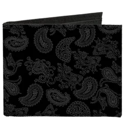Canvas Bi-Fold Wallet - Bandana Black Gray