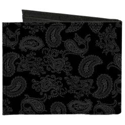 Canvas Bi-Fold Wallet - Bandana Black Gray