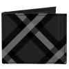 Canvas Bi-Fold Wallet - Buffalo Plaid X Charcoal Black Gray