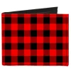 Canvas Bi-Fold Wallet - Buffalo Plaid Black Red