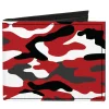 Canvas Bi-Fold Wallet - Camo Red Black Gray White