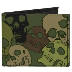 Canvas Bi-Fold Wallet - Camo Olive Skull Yard