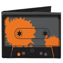Canvas Bi-Fold Wallet - Cassette Splatter Gray Orange