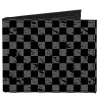 Canvas Bi-Fold Wallet - Checker Weathered2 Black Gray