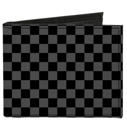 Canvas Bi-Fold Wallet - Checker Black Gray