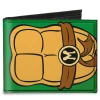 Canvas Bi-Fold Wallet - Classic TMNT Michaelangelo Turtle Shell Greens Browns