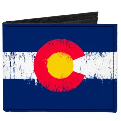 Canvas Bi-Fold Wallet - Colorado Flag Weathered