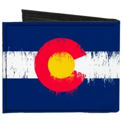 Canvas Bi-Fold Wallet - Colorado Flag Weathered