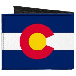 Canvas Bi-Fold Wallet - Colorado Flag Logo Centered