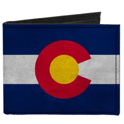 Canvas Bi-Fold Wallet - Colorado Flag3 Vintage