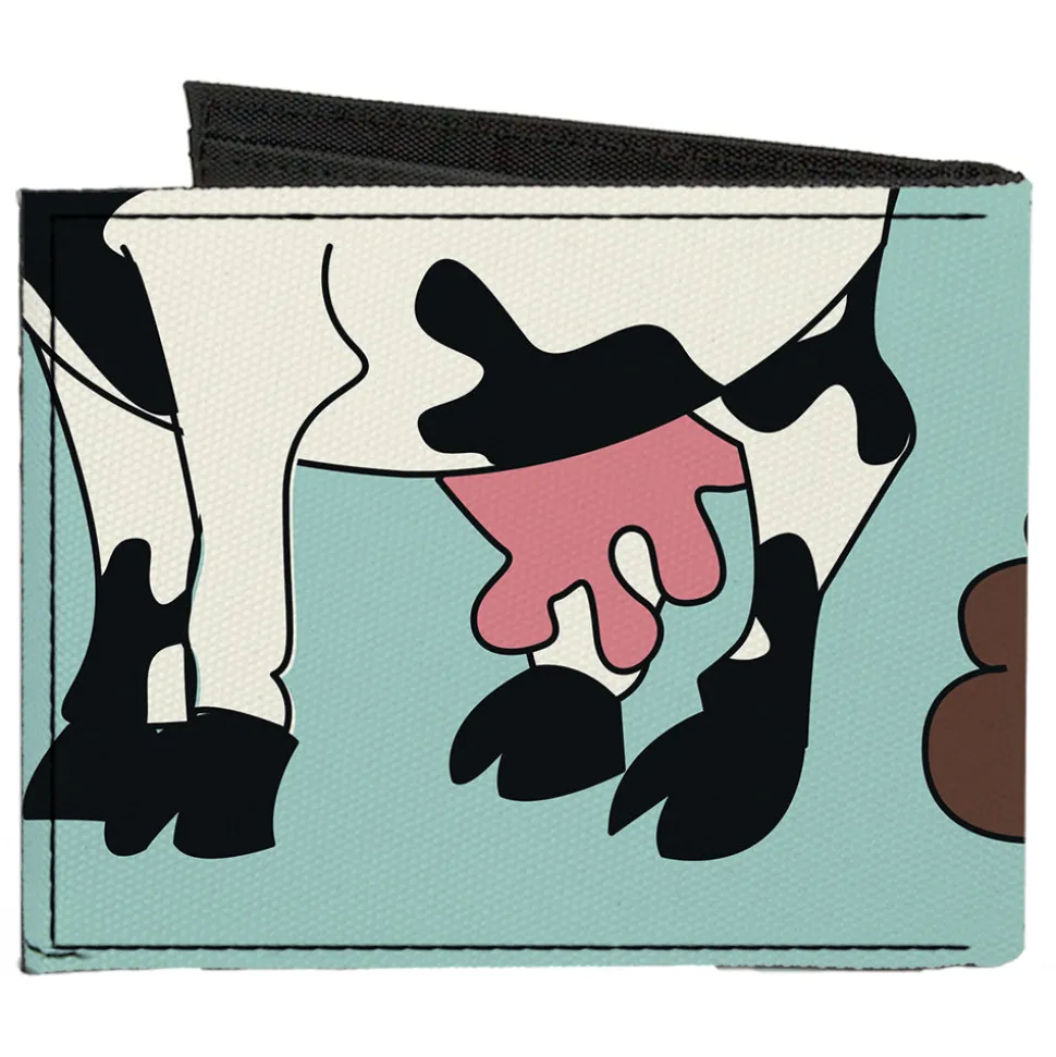 Canvas Bi-Fold Wallet - Cow Poops Color
