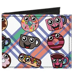 Canvas Bi-Fold Wallet - Donuts & Coffee Cartoon