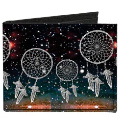 Canvas Bi-Fold Wallet - Dream Catcher Galaxy White