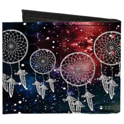 Canvas Bi-Fold Wallet - Dream Catcher Galaxy White