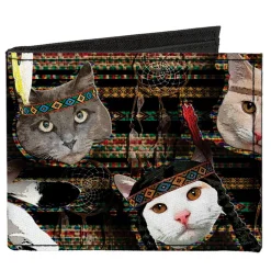 Canvas Bi-Fold Wallet - Dream Catcher Cats
