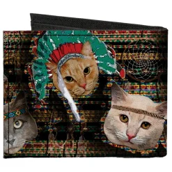 Canvas Bi-Fold Wallet - Dream Catcher Cats