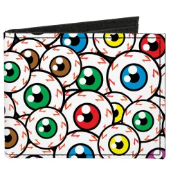 Canvas Bi-Fold Wallet - Eyeballs Stacked
