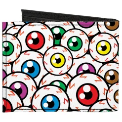 Canvas Bi-Fold Wallet - Eyeballs Stacked