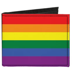 Canvas Bi-Fold Wallet - Flag American Pride Rainbow Black