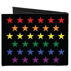 Canvas Bi-Fold Wallet - Flag American Pride Rainbow Black