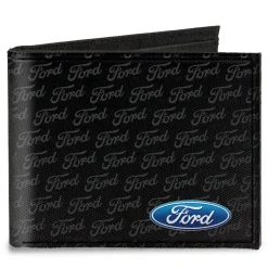 Canvas Bi-Fold Wallet - Ford Oval CORNER w/Text