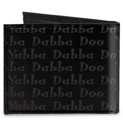 Canvas Bi-Fold Wallet - Fred YABBA DABBA DOO Pose2 Black Gray