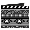 Canvas Bi-Fold Wallet - Geometric5 Grays Black White