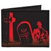 Canvas Bi-Fold Wallet - Graveyard Black Red
