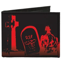 Canvas Bi-Fold Wallet - Graveyard Black Red