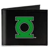 Canvas Bi-Fold Wallet - Green Lantern Logo CLOSE-UP Black Green