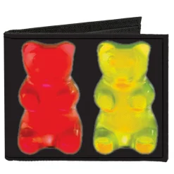 Canvas Bi-Fold Wallet - Gummy Bears Black Multi Color