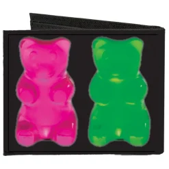 Canvas Bi-Fold Wallet - Gummy Bears Black Multi Color