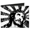 Canvas Bi-Fold Wallet - Jesus Black White