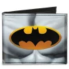 Canvas Bi-Fold Wallet - Justice Leaue Supreme Team Batman Chest Logo Grays Yellow Black
